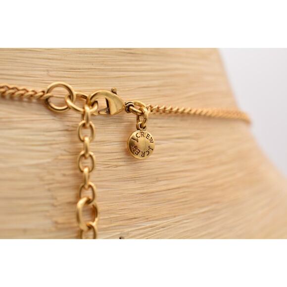 J. Crew Crystal Pendant Necklace Multi-Color Rhinestone Brushed Gold Shiny Bin3A - Picture 11 of 12